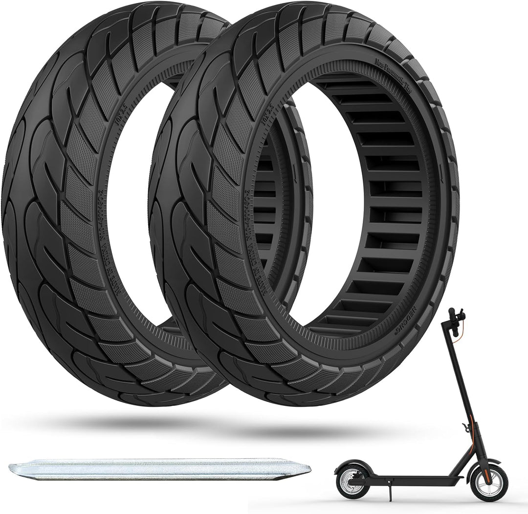 OUXI 10×2.5 Zoll Ersatz-Vollgummireifen 60/70-6.5 für Ninebot G30 Max /G30D mit 1 Montagewerkzeug fü