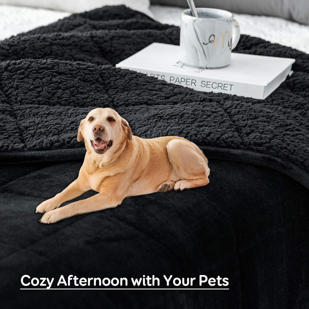 Sivio Sherpa Fleece Gewichtsdecke für Erwachsene, 7kg schwere Fuzzy Decke mit weichem Plüsch Flanell