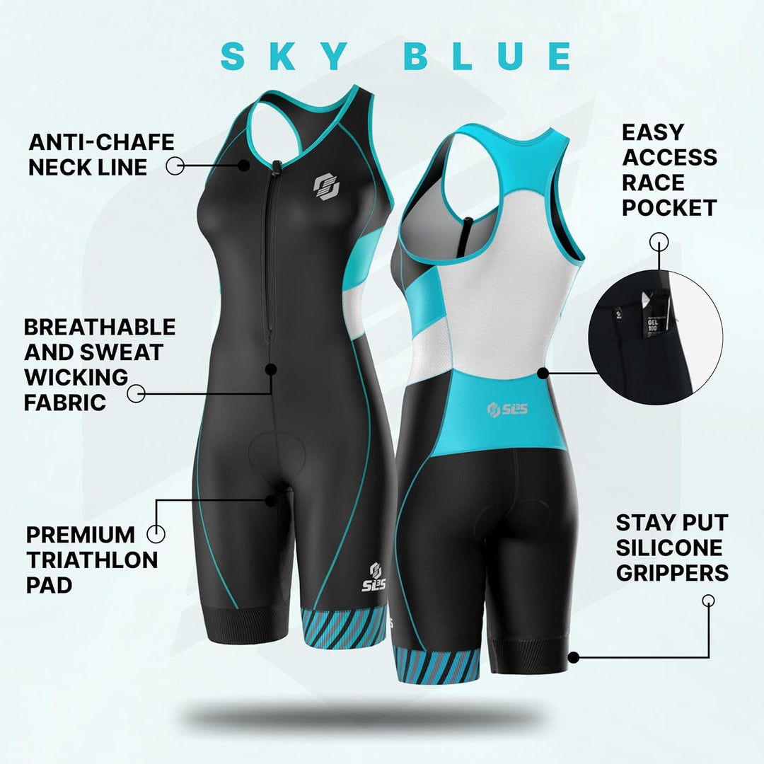 SLS3 Triathlon Anzug für Damen | Triathlonanzug | Trisuit | Triathlon Einteiler | FX Solid Schwimman