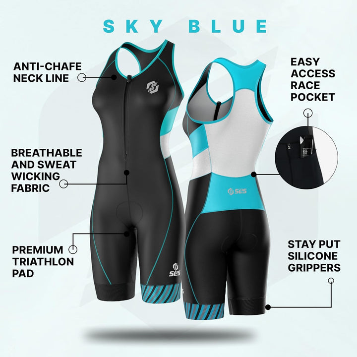 SLS3 Triathlon Anzug für Damen | Triathlonanzug | Trisuit | Triathlon Einteiler | FX Solid Schwimman