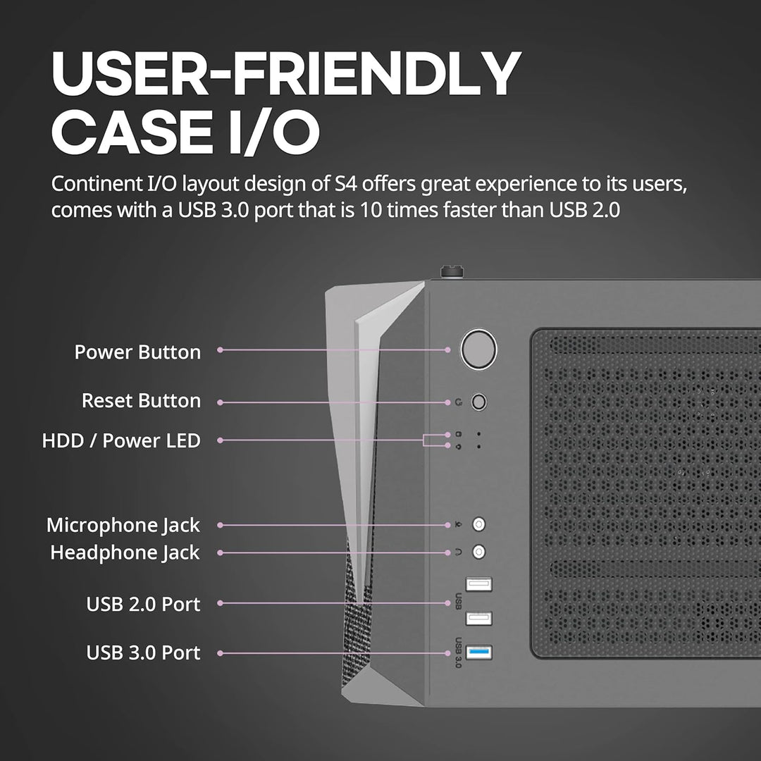 Zalman S4 Plus Mid Tower PC Gehäuse ATX, Acrylic Panel, 3xRGB 120mm Fan, Schwarz