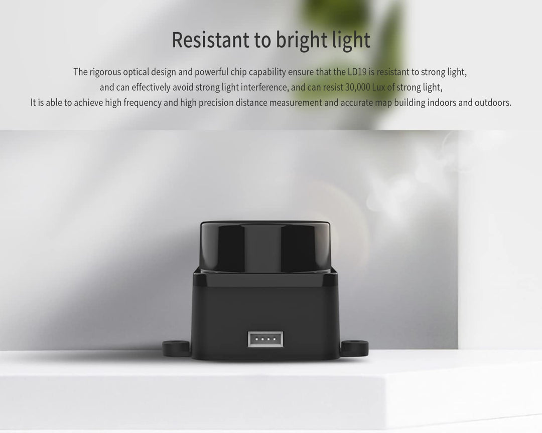 InnoMaker Extra-Small Size Lidar DTOF Radar 360 Degree 12 Meter Radius Scanning 25000 Lux Resistance
