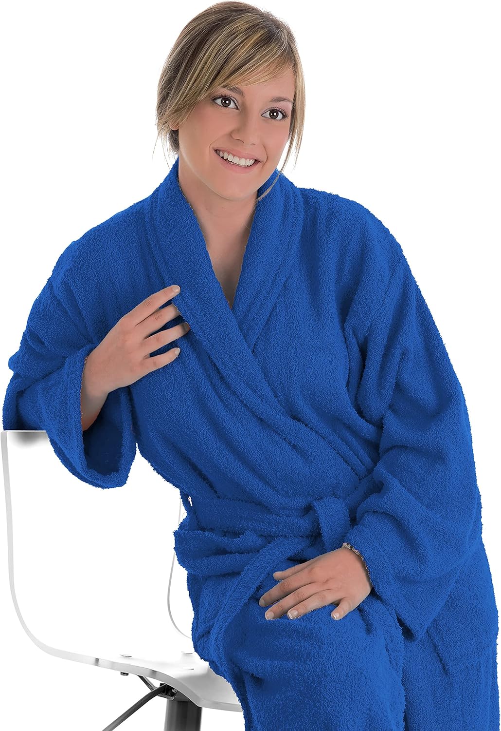 LEBENGOOD Unisex-Bademantel für Damen und Herren, 100% amerikanische Frottee, 400 g, mit Gürtel, Tas