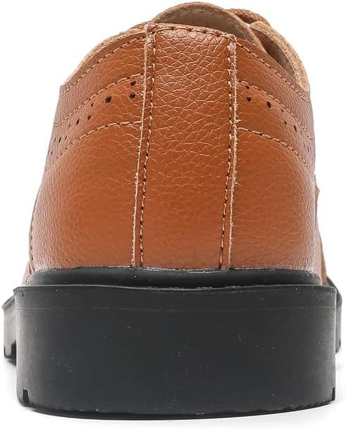 PPXID Jungen Schnürhalbschuhe Schule Uniform Hochzeit Anzugschuhe 22 EU Braun, 22 EU Braun
