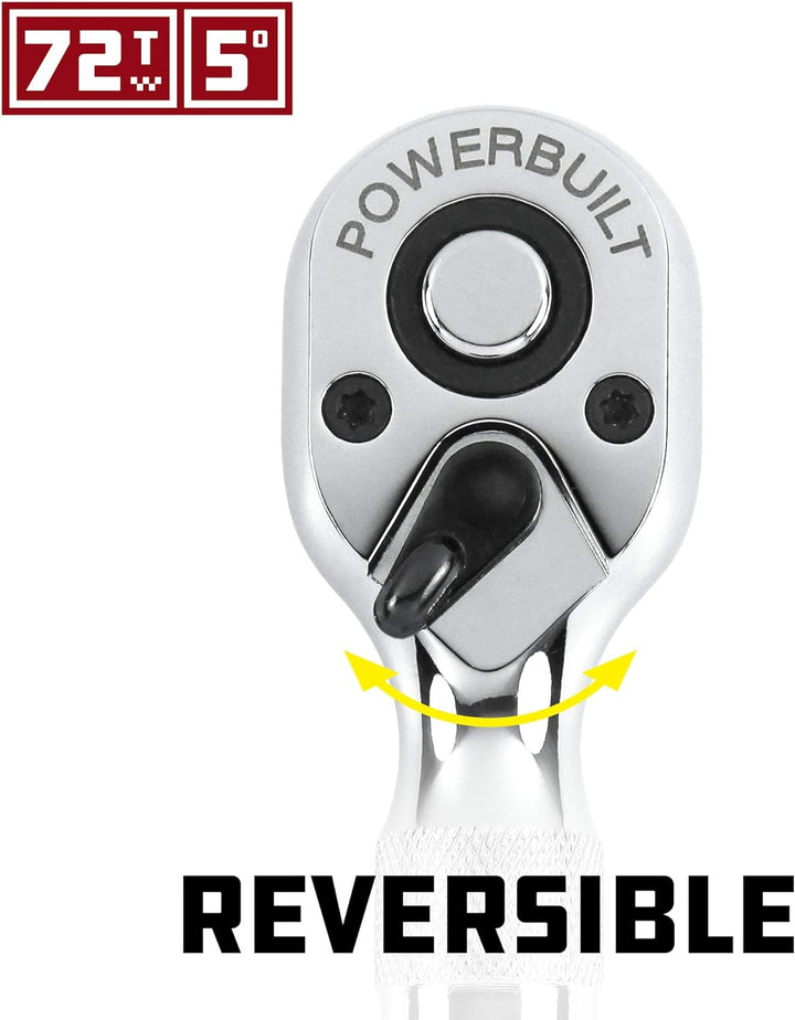 Powerbuilt 640927 1/4-Zoll und 3/8 Zoll Stubby Ratchet Set, 2-teilig