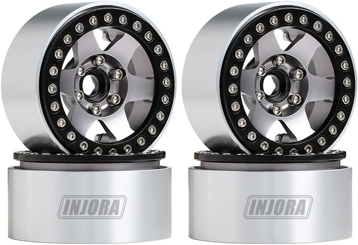 INJORA RC Felge 4pcs 1,9inch Beadlock Felgen Metall Räder Set für 1:10 RC Crawler Axial SCX10 90046
