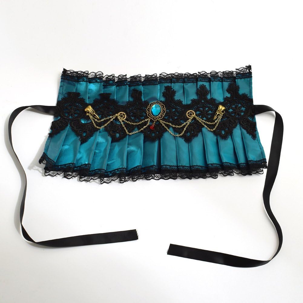 GRACEART Viktorianisch Hoch Hals Halskrause Halsband Krause Miniatur Halsband Blau, Blau
