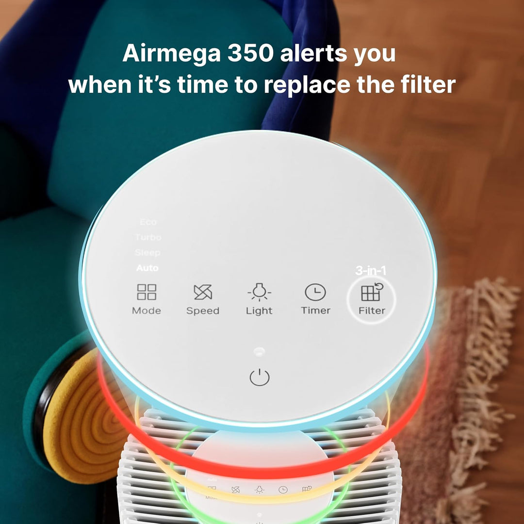 COWAY Ersatzfilterset für Airmega 350, Vorfilter, HEPA- und Aktivkohlefilter, entfernt Staub, Gerüch