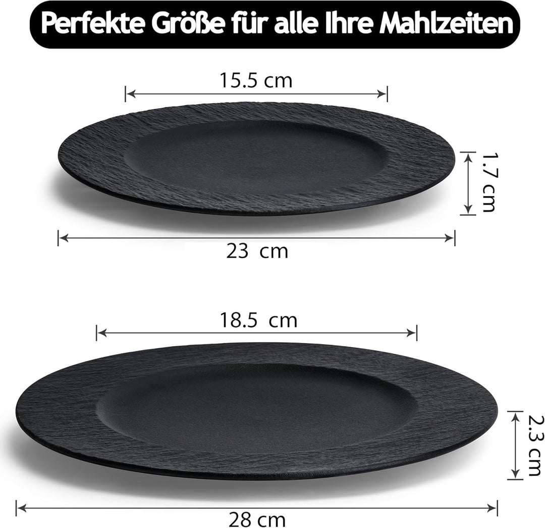 MIAMIO - 28 cm, 4er Set Speiseteller/Keramik-Teller Set, Geschirrset - moderne Teller, mikrowellen-