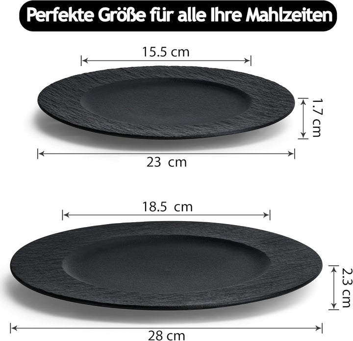 MIAMIO - 28 cm, 4er Set Speiseteller/Keramik-Teller Set, Geschirrset - moderne Teller, mikrowellen-