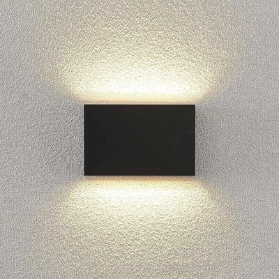 Lindby LED Wandleuchte aussen 'Jarte' (Modern) in Schwarz aus Kunststoff, LED-Aussenwandleuchten Wan