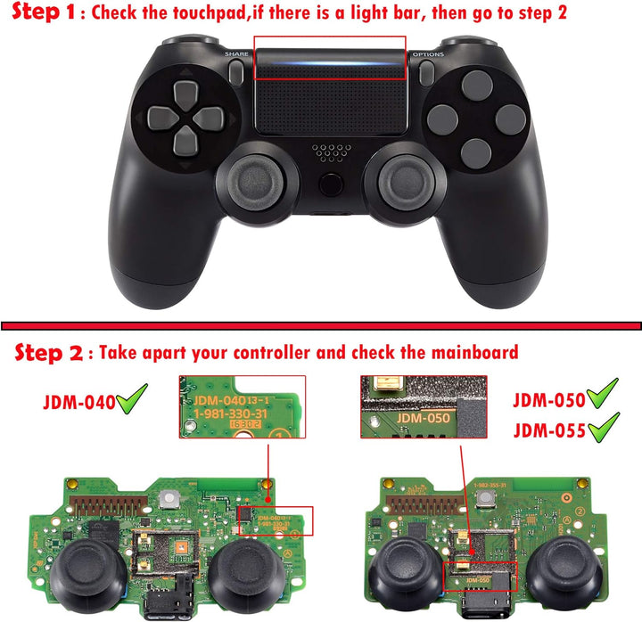 eXtremeRate Ghost Front Hülle&Touchpad&Akzentringe kompatibel mit ps4 Slim Pro Controller, DIY-Ersat