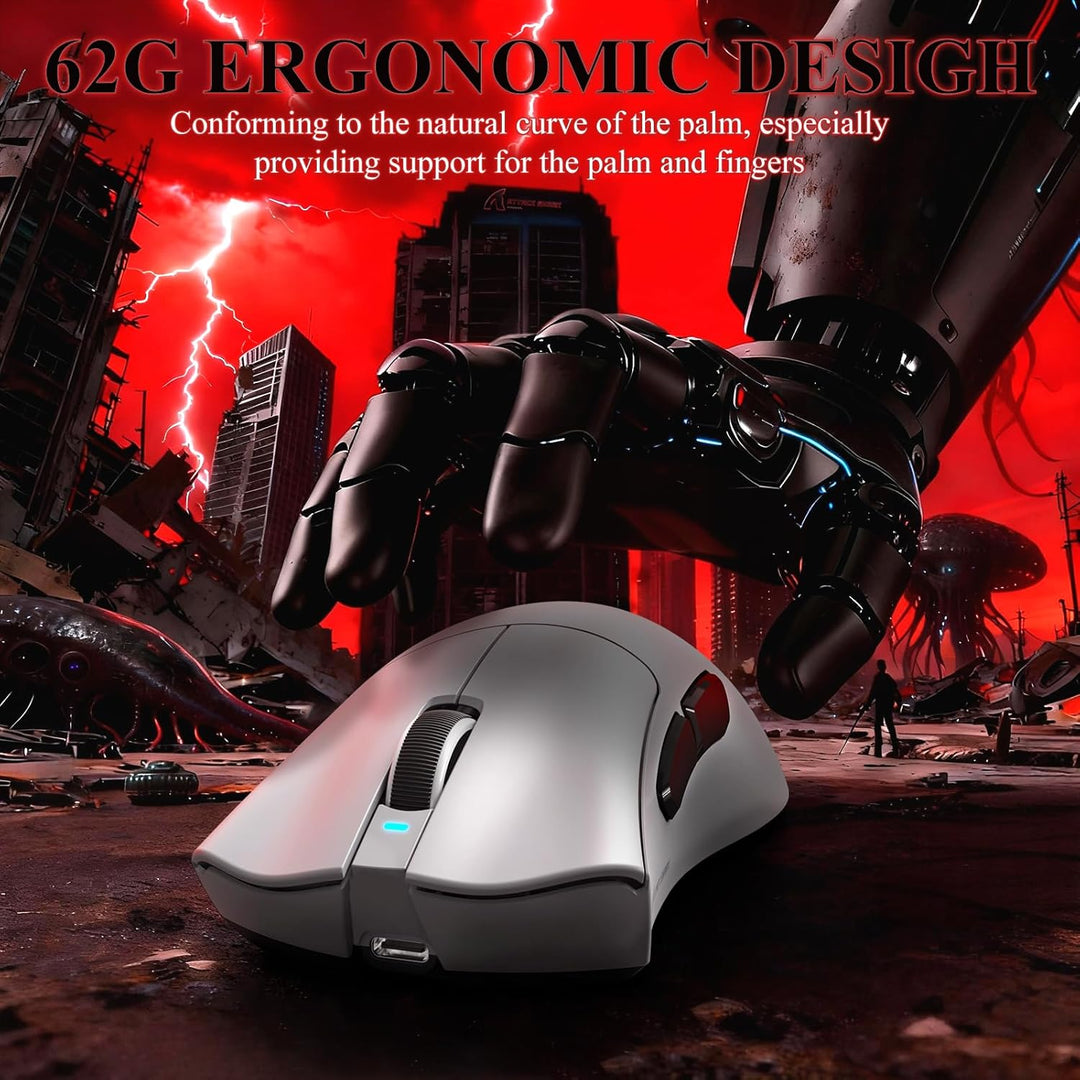 MAMBASNAKE x Attack Shark V3PRO Kabellose Gaming-Maus mit Magnetischer Ladestation, PAW3311-Sensor,