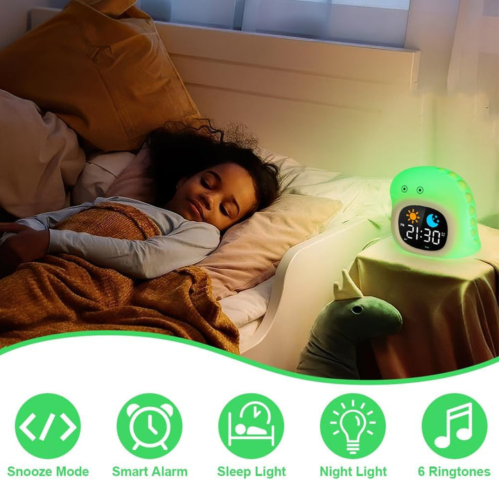 HOTUT Kinder Lichtwecker,Schlaftrainer Kinder mit Nachtlichtern,6 White Noise Kinderwecker,Digitaler