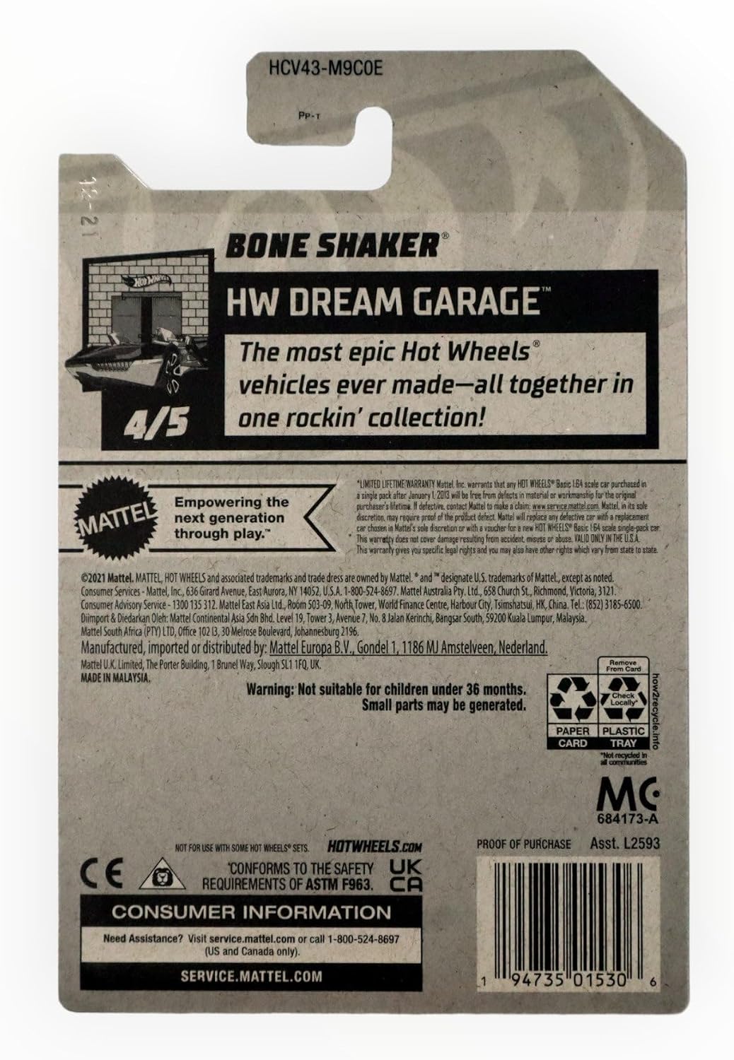 Hot Wheels Bone Shaker Dream Garage 4/5 schwarz