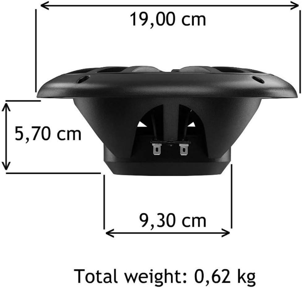 KIT-Set FÜR BOSS Audio Systems MR6B 2 Doppelkonus-Marinelautsprecher 6,5 Zoll 16,50 cm 165 mm 90 Wat