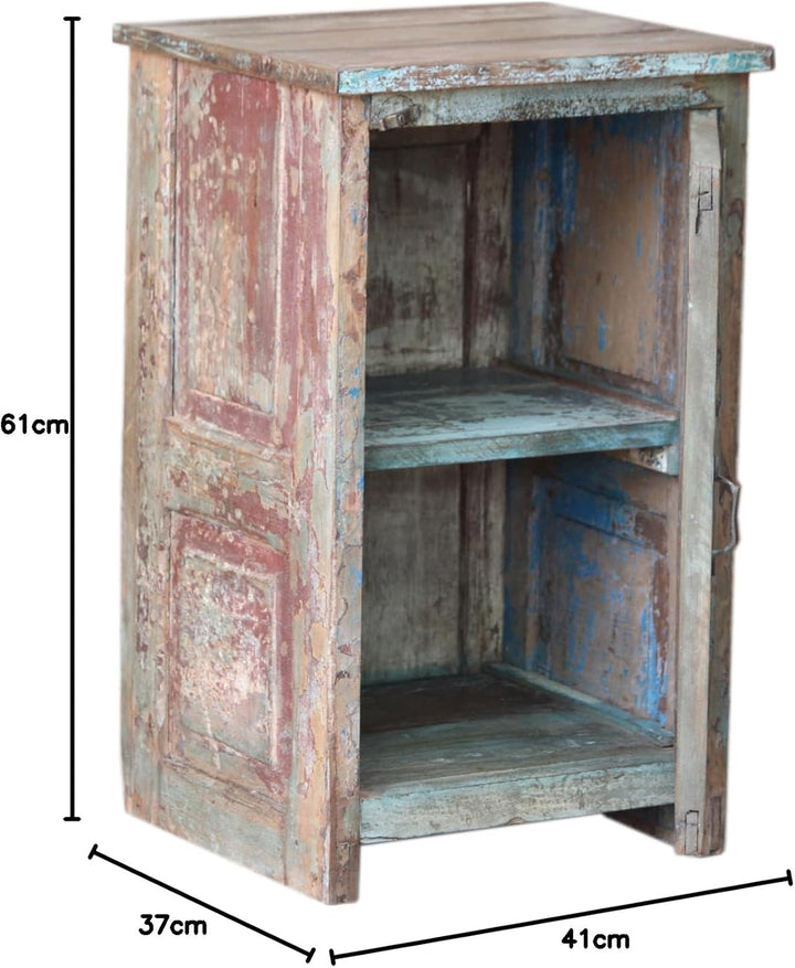 GURU SHOP Vintage Beistellschrank, Kommode, Nachttischschrank, Flurschrank - Modell S7, 61x41x37 cm