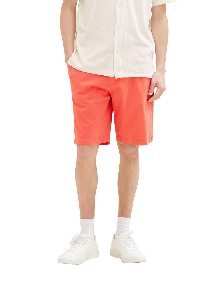 TOM TAILOR Denim Herren Relaxed Fit Chino Bermuda Shorts XS 11042 - Plain Red, XS 11042 - Plain Red