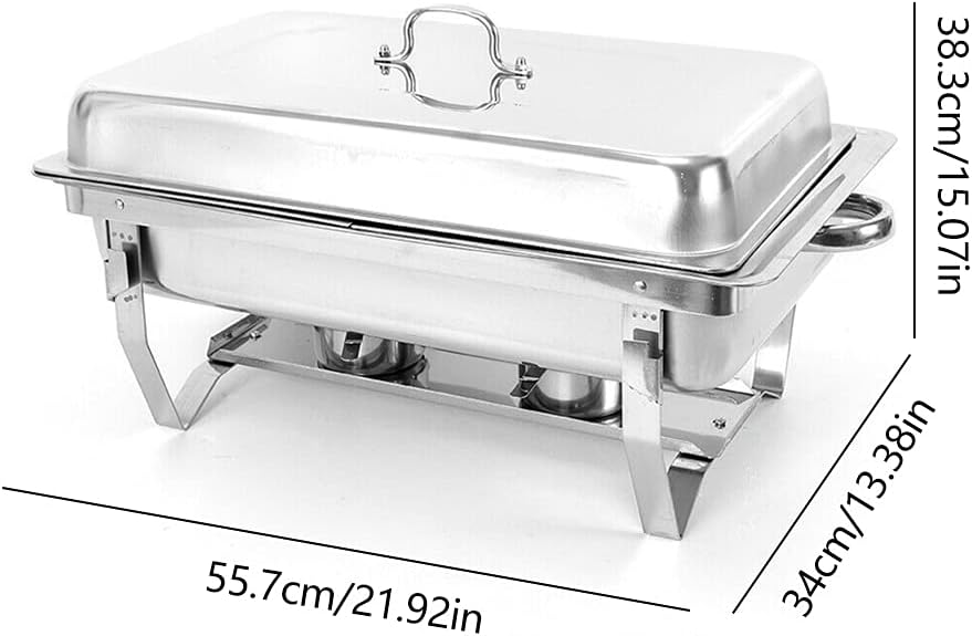 Warmhaltebehälter Essen,Edelstahl Chafing Dish,Speisenwärmer Edelstahl Chafing Dish + Deckel für Cat