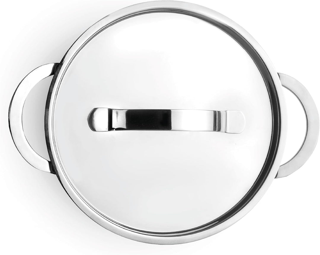 IBILI - Kasserolle mit natürlichem Triply-Deckel, 16 cm, Edelstahl, induktionsgeeignet, ohne Antihaf