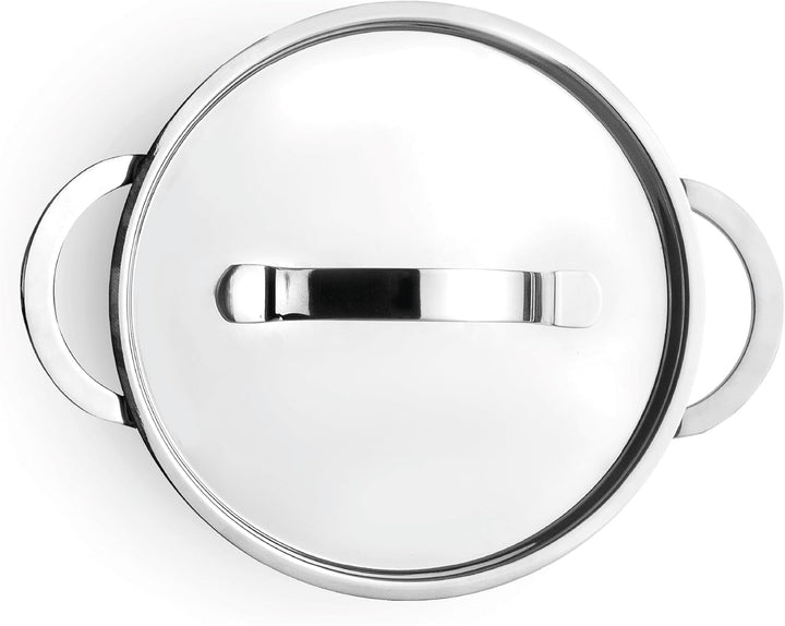 IBILI - Kasserolle mit natürlichem Triply-Deckel, 16 cm, Edelstahl, induktionsgeeignet, ohne Antihaf