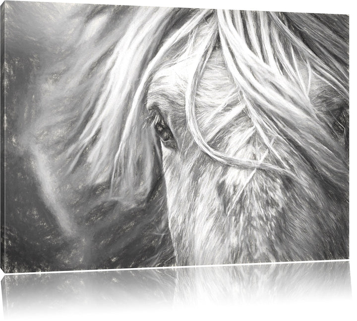 Pixxprint Islandpony in den Westfjorden als Leinwandbild/Grösse: 100x70 / Wandbild/Kunstdruck/fertig