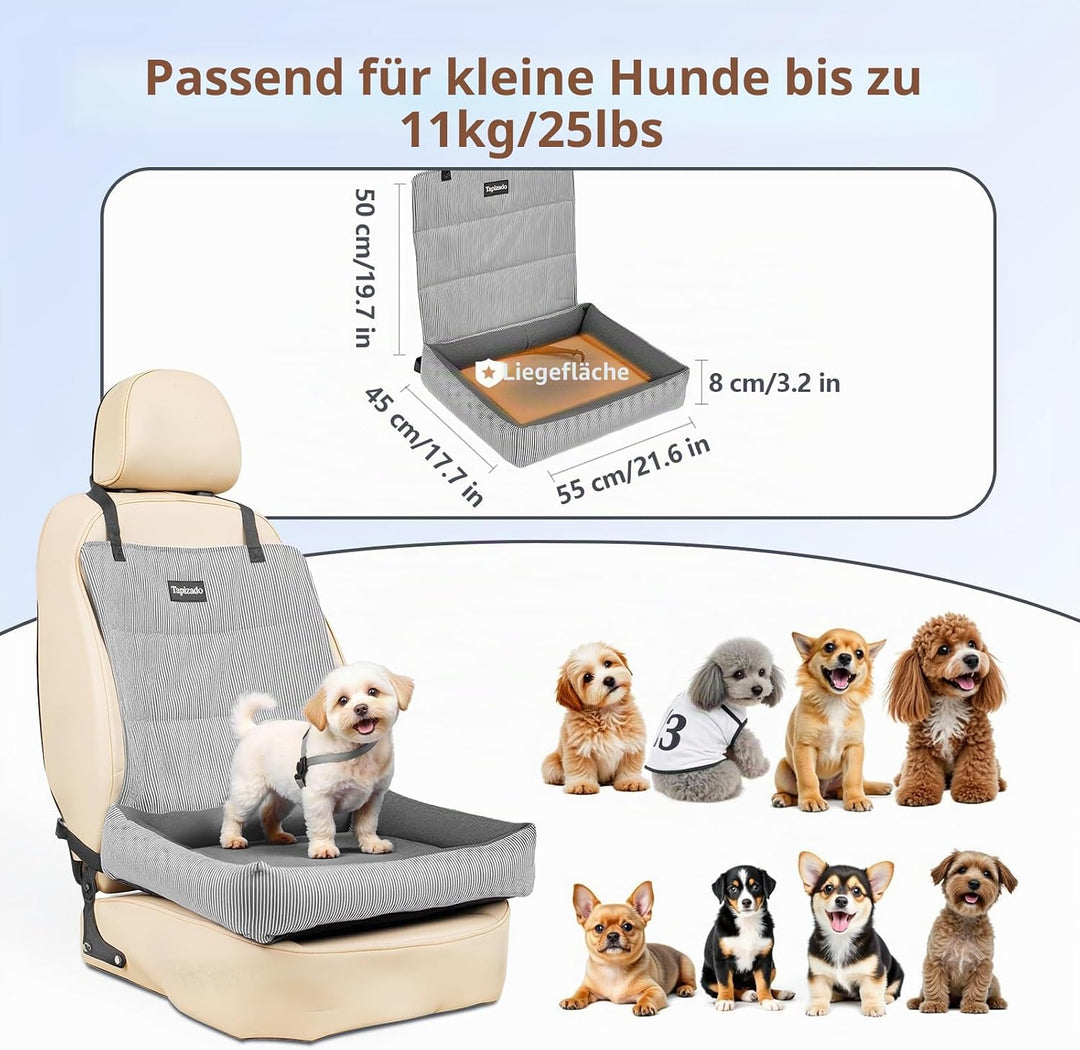 Hundeautositze für kleine Hunde, abnehmbarer Hundesitz mit weichem Baumwollkissen, Komfort-Haustier-