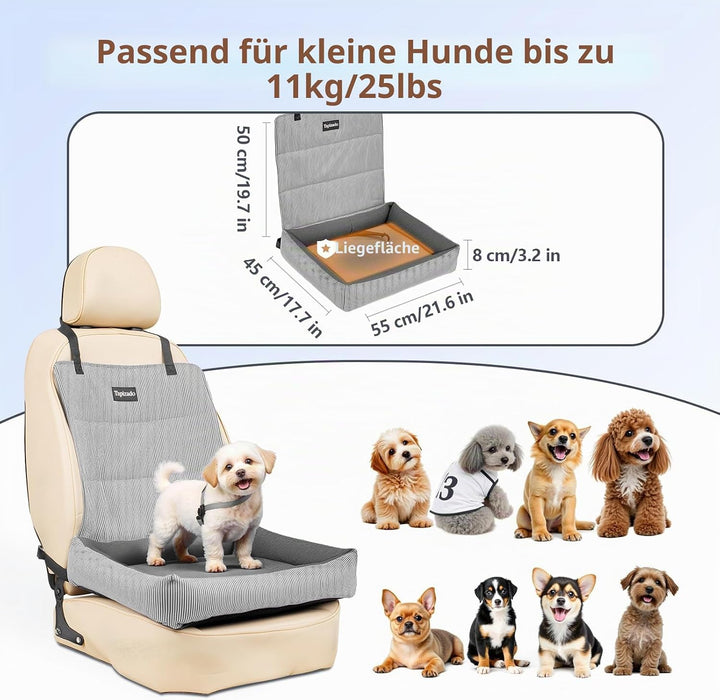 Hundeautositze für kleine Hunde, abnehmbarer Hundesitz mit weichem Baumwollkissen, Komfort-Haustier-