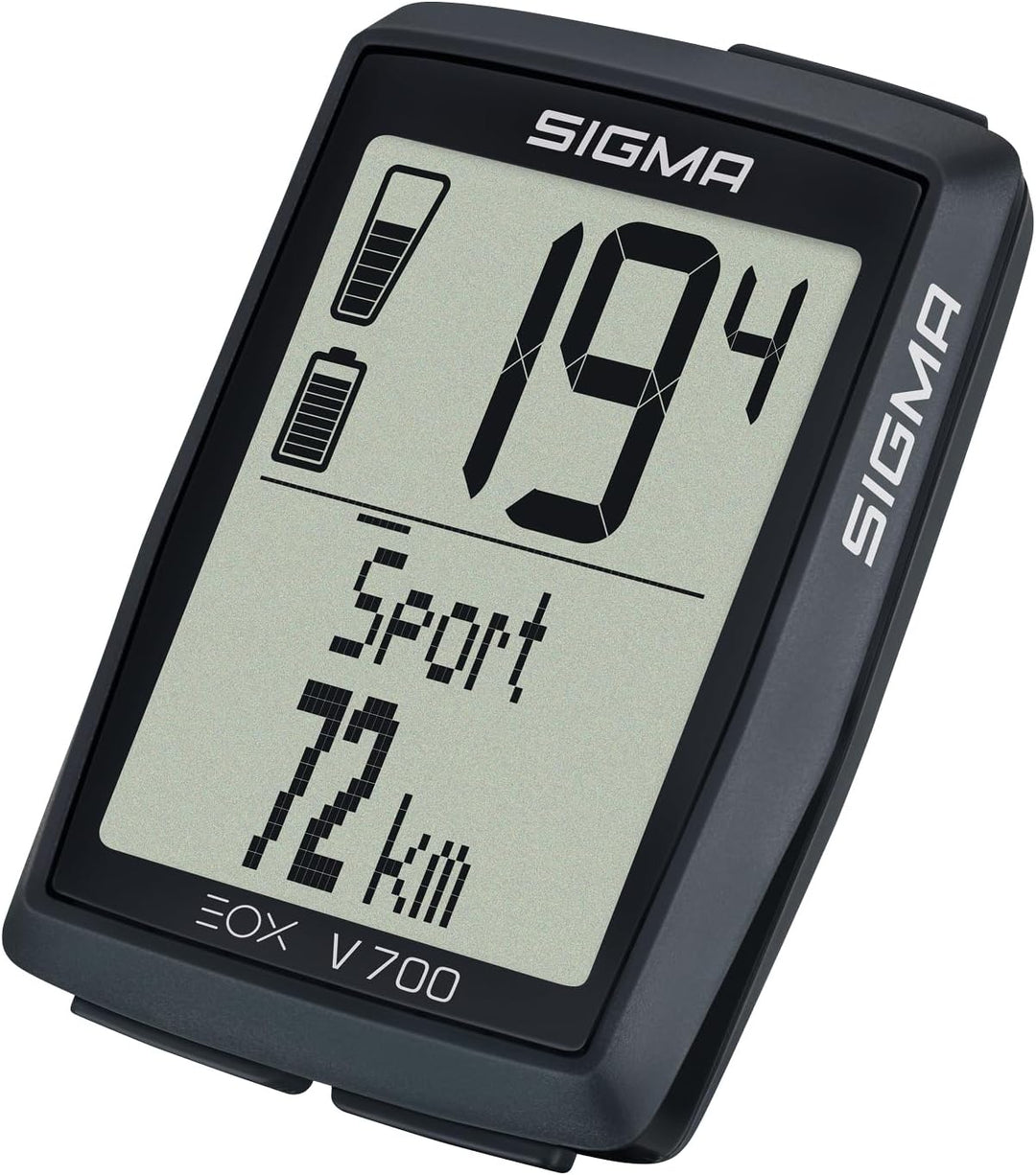 SIGMA EOX View 700 | E-Bike Fahrradcomputer inkl. Over CLAMP Butler | wasserfester Fahrradcomputer f