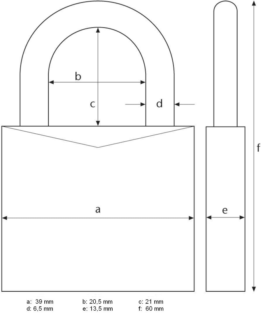 ABUS Vorhängeschloss 45/45 aus Messing - mit Präzisions-Stiftzylinder mit Pilzkopfstiften - 05104 -