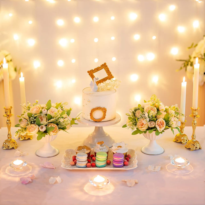Sziqiqi Weisse Blumenarrangements Topfvase für Hochzeit Mittelstücke für Tische – 10 Stück Kleine Me