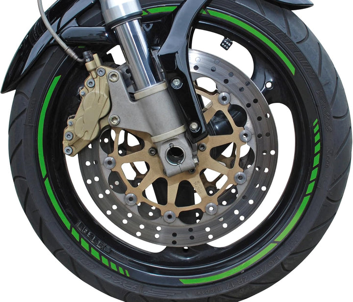 FOLIATEC PIN Striping Racing Felgenrandaufkleber Motorrad Zierstreifen Felgen Aufkleber, grün Grün 1