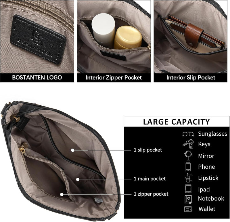 BOSTANTEN Damen Handtasche Kleine Umhängetasche aus PU Leder Schultertasche für Frauen Crossbody Bag