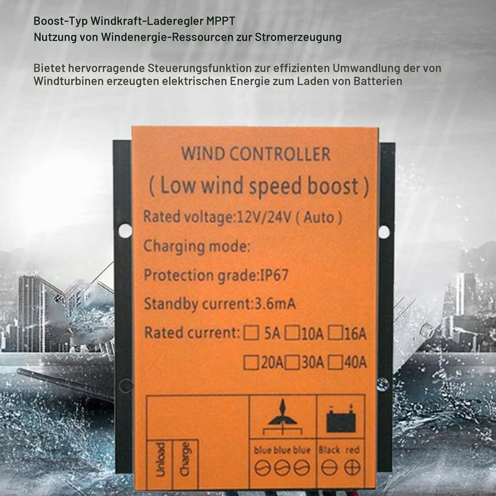 MPPT Windturbinen-Laderegler, 12 V/24 V, 40 A, Universeller Windturbinen-Generator-Controller, 300 W