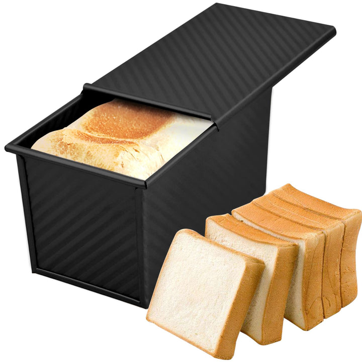 Toastbrot Backform mit Deckel, Laib Pfanne Brotbackform Kastenform, 450g Kastenform mit Belüftungslö