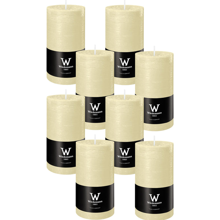Wiedemann Marble Kerze durchgefärbt ASF, Wachs, Bisquit, 13 x 6.8 cm, 8-Einheiten