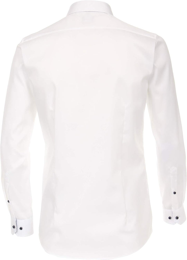 Venti - Body Fit - Bügelleichtes Herren Langarm Hemd (103522800), Grösse:46, Farbe:Weiss (000)