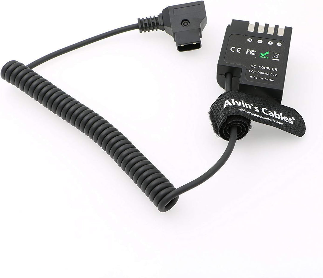 Alvin's Cables Anton Bauer D-Tap auf DMW-DCC12 Gleichstromkoppler Dummy Batterie für Spiral Kabel fü