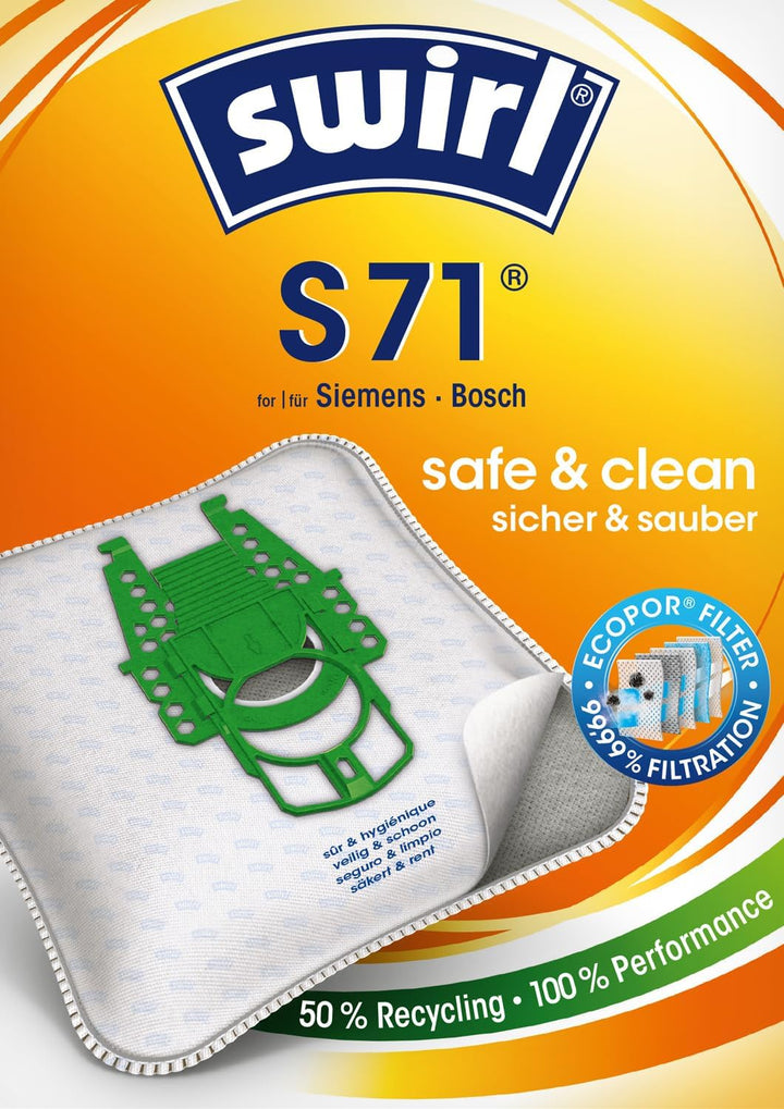 S 71 MicroPor® Plus Staubsaugerbeutel Vorteilspack, 10 Beutel für Siemens und Bosch Staubsauger 10 P