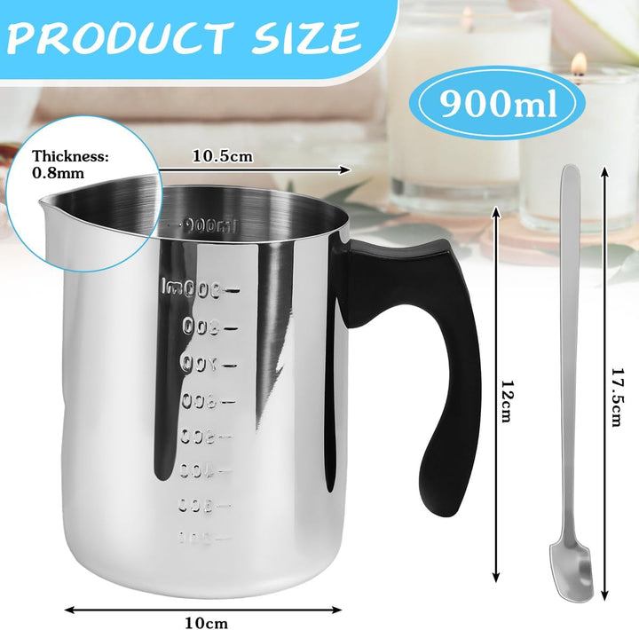 Schmelztopf Kerzenwachs Kerzenherstellung Topf 900ml Wachsschmelztopf Edelstahl Kerzenschmelztiegel