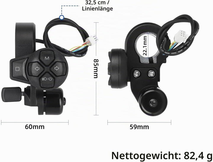 myBESTscooter – Blinkerschalter mit Klingel für Segway Ninebot Max G3, F3, ZT3 Pro Elektroroller