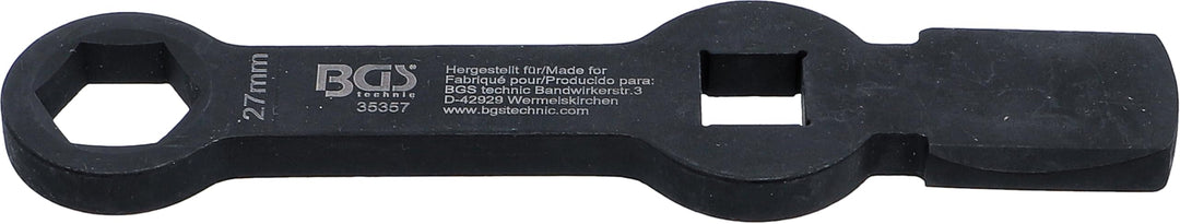 BGS 35357 | Schlag-Ringschlüssel | Sechskant | mit 2 Schlagflächen | SW 27 mm, 27 mm