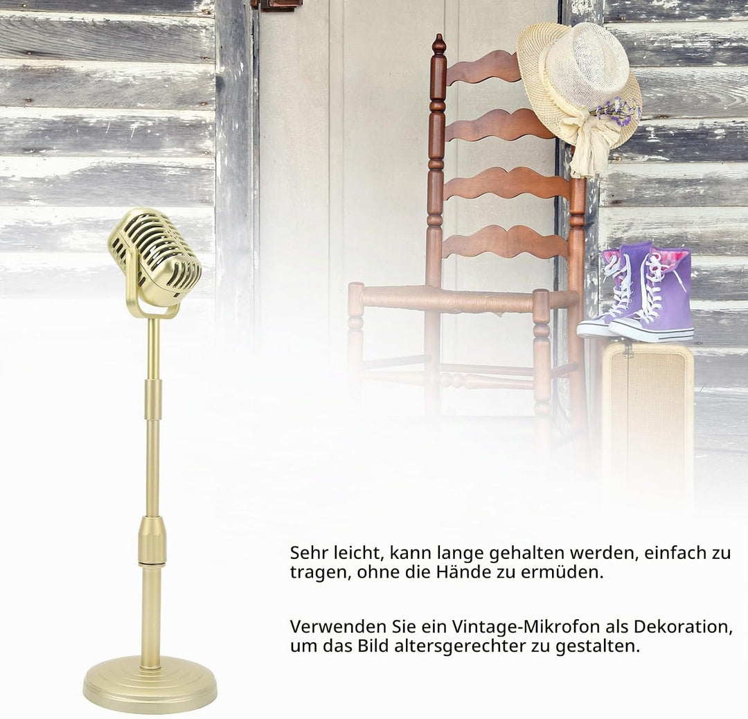 Vintage-Mikrofon-Requisitenmodell, Anhebbares, Realistisches, Leichtes, Klassisches Retro-Stil-Mikro