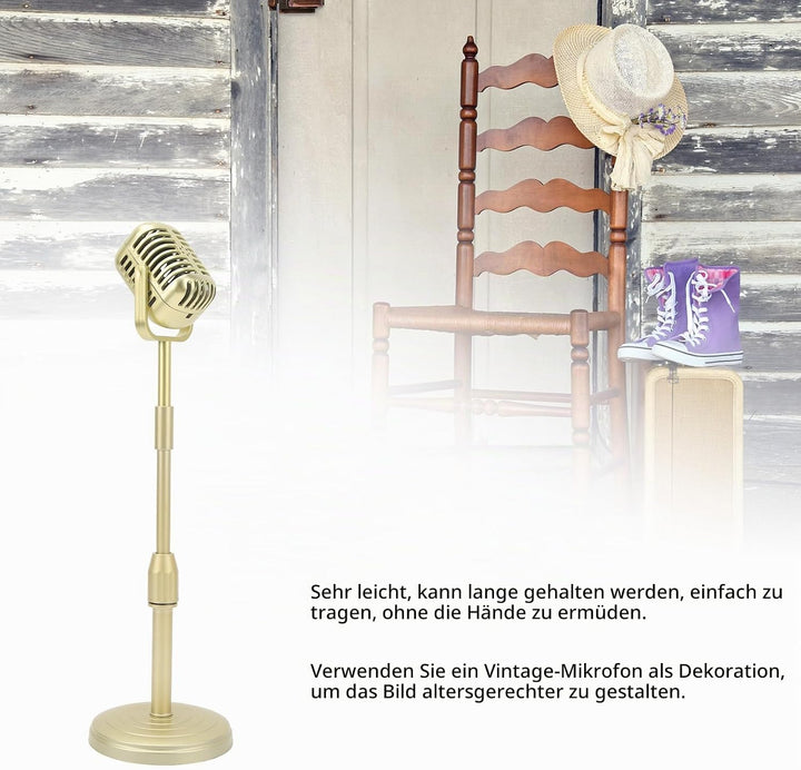 Vintage-Mikrofon-Requisitenmodell, Anhebbares, Realistisches, Leichtes, Klassisches Retro-Stil-Mikro