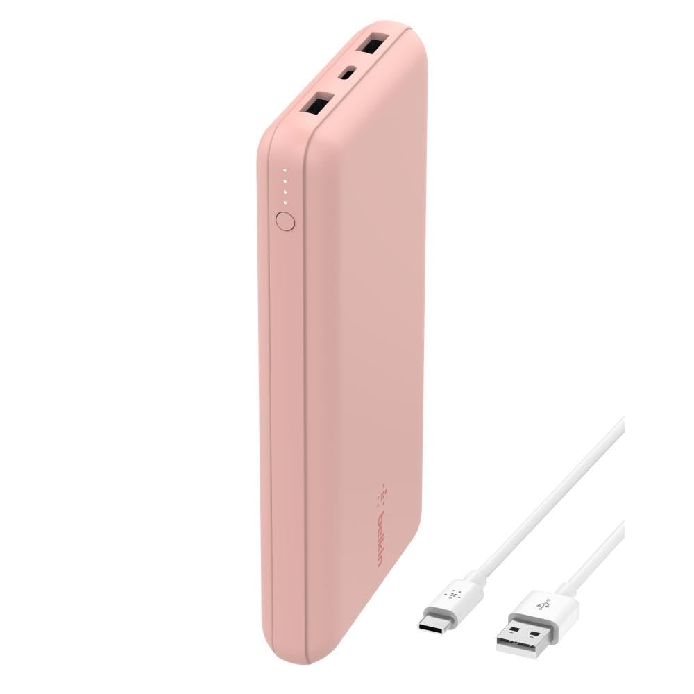 Belkin tragbares USB-C-Ladegerät, 20.000 mAh, 20K Powerbank mit USB-C-Ein-/Ausgang und 2 USB-A-Ansch