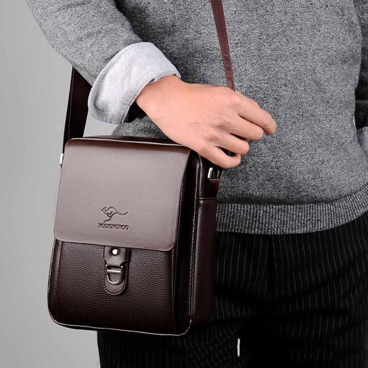 Ledertasche Herren, Männer Umhängetasche Schultertasche, Herren Tasche Leder für Tablet, Unitasche B