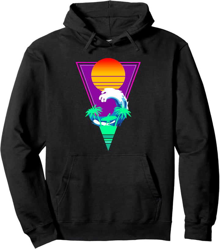 Surfers Sunset im Vaporwave-Stil Pullover Hoodie