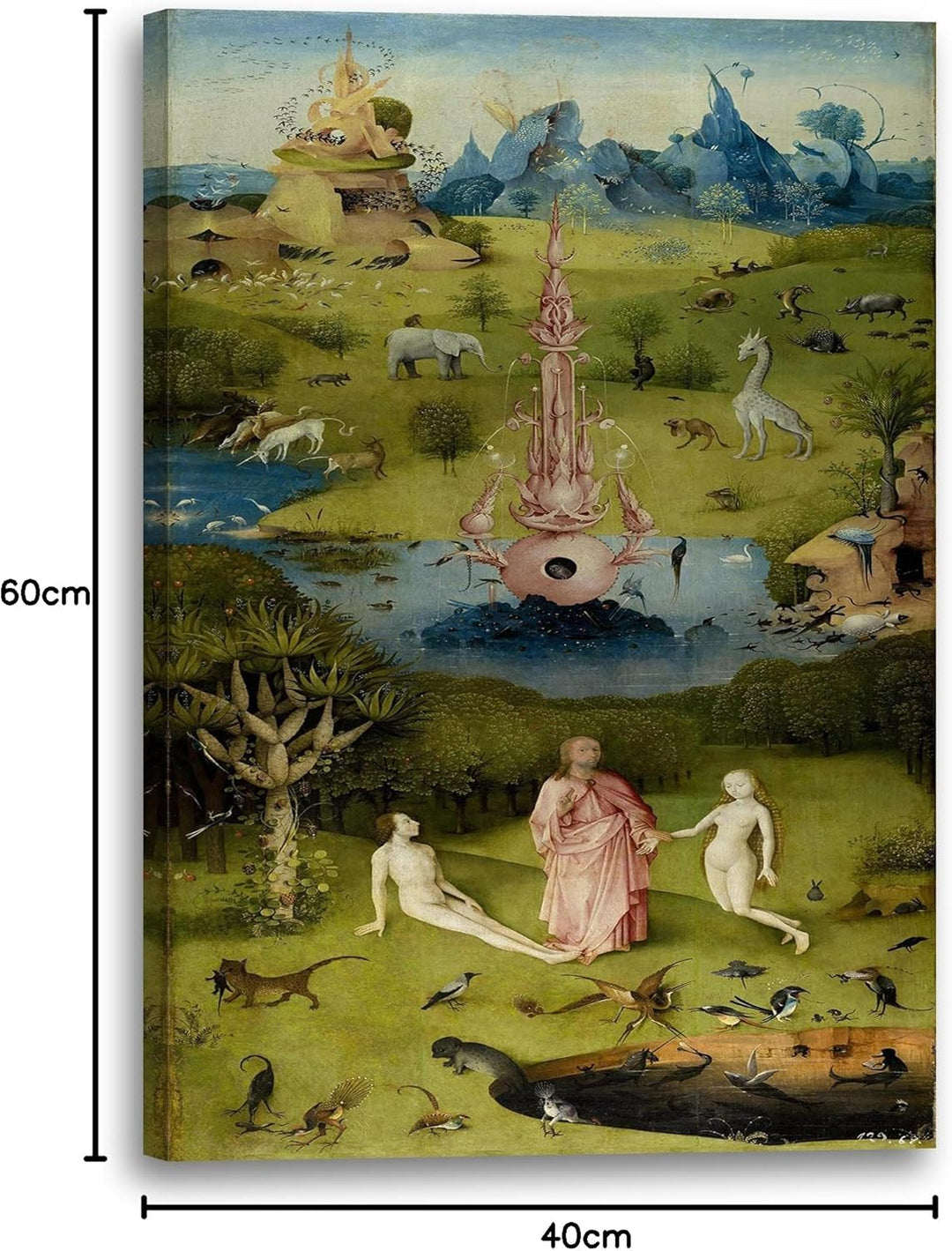 Printed Paintings Leinwand (40x60cm): Hieronymus Bosch - Der Garten der Lüste (1490/1510) - Linke 40