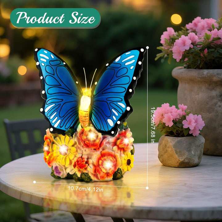 Linkax Geschenke für Frauen Mama Oma, Solar Gartenfiguren Schmetterling Gartendeko für Draussen, mit