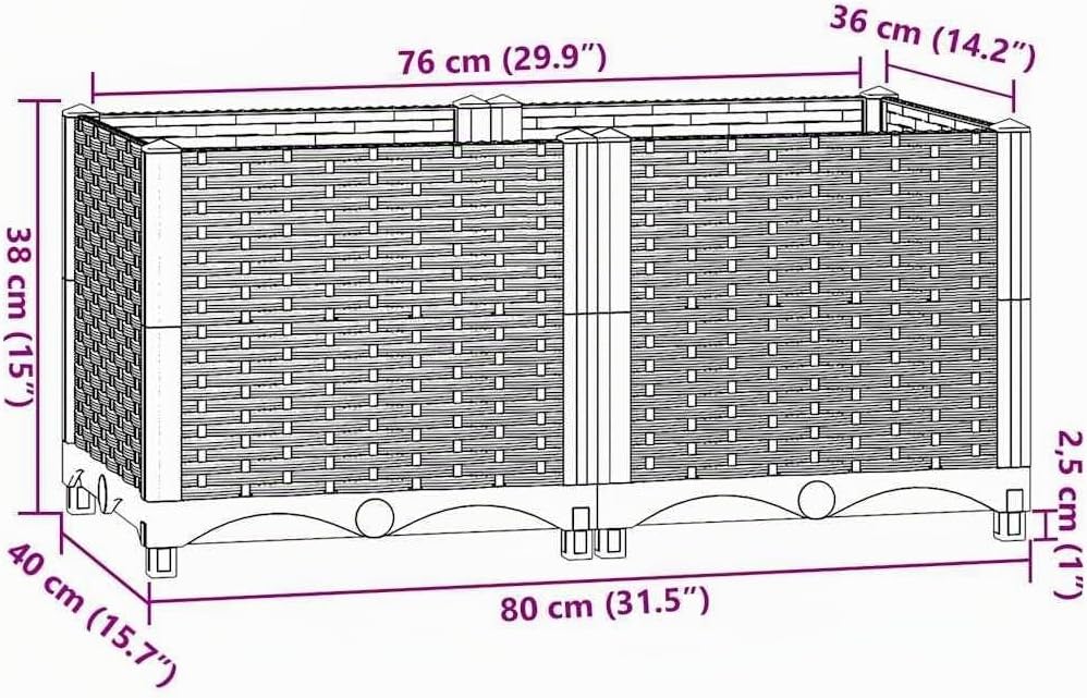 vidaXL Hochbeet Pflanzkasten Blumenkasten Gemüsebeet Pflanzbeet Blumenbeet Frühbeet Gartenbeet Pflan
